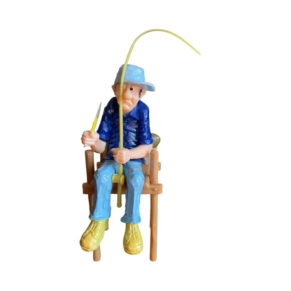 4 Wilton Cake Toppers Cowboy Man on Pier Old Man‎ Fishing Boot Baseball Player